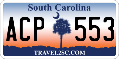 SC license plate ACP553
