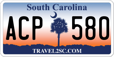 SC license plate ACP580