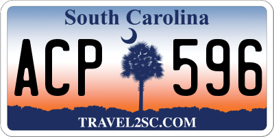 SC license plate ACP596