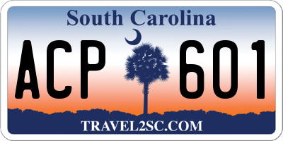 SC license plate ACP601