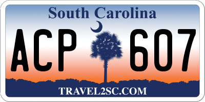 SC license plate ACP607