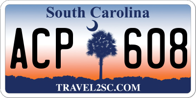 SC license plate ACP608