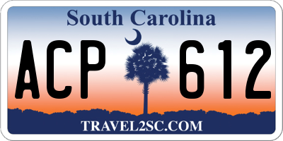SC license plate ACP612
