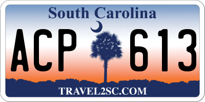 SC license plate ACP613