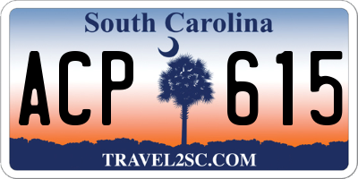 SC license plate ACP615