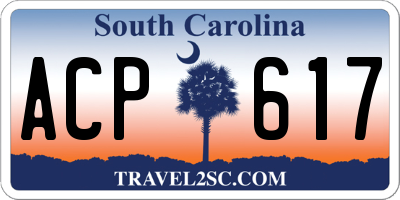 SC license plate ACP617