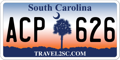SC license plate ACP626
