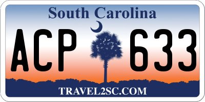 SC license plate ACP633