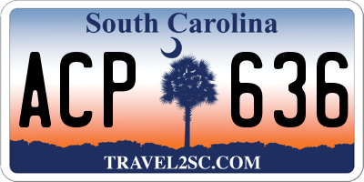 SC license plate ACP636