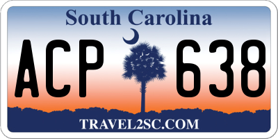 SC license plate ACP638