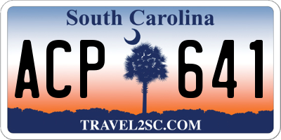 SC license plate ACP641