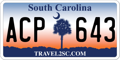 SC license plate ACP643