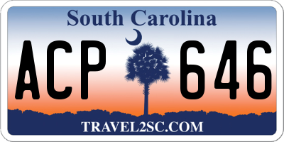 SC license plate ACP646
