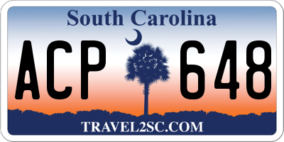 SC license plate ACP648