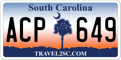 SC license plate ACP649