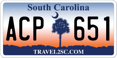 SC license plate ACP651