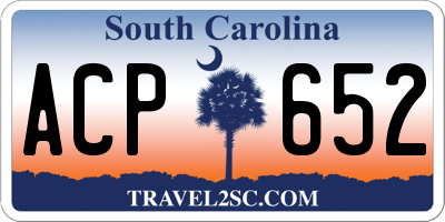 SC license plate ACP652