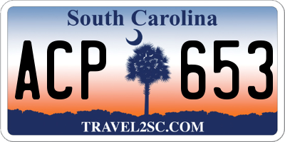 SC license plate ACP653