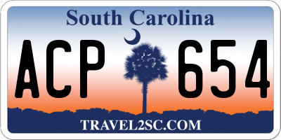 SC license plate ACP654