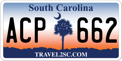 SC license plate ACP662
