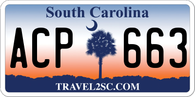 SC license plate ACP663
