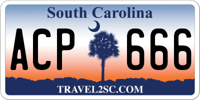 SC license plate ACP666