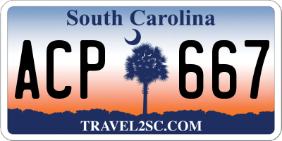 SC license plate ACP667