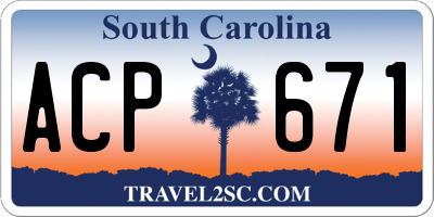 SC license plate ACP671