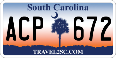 SC license plate ACP672