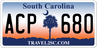 SC license plate ACP680