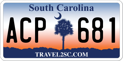 SC license plate ACP681