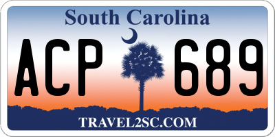 SC license plate ACP689