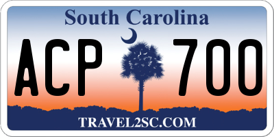 SC license plate ACP700