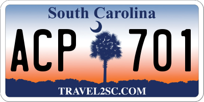 SC license plate ACP701