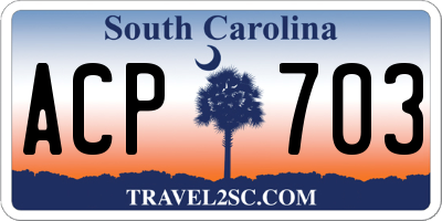 SC license plate ACP703