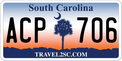 SC license plate ACP706