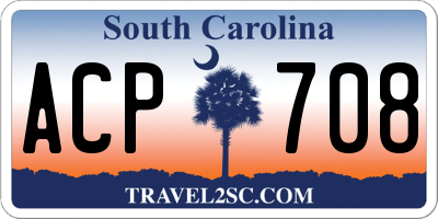 SC license plate ACP708