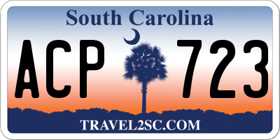 SC license plate ACP723