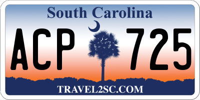 SC license plate ACP725