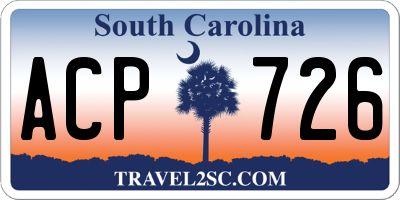 SC license plate ACP726