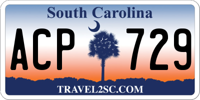 SC license plate ACP729