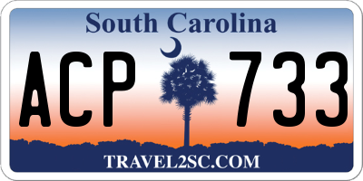 SC license plate ACP733