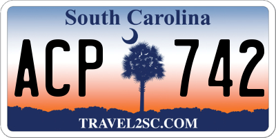 SC license plate ACP742