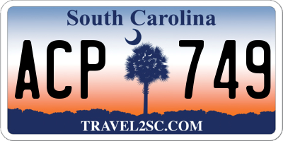 SC license plate ACP749
