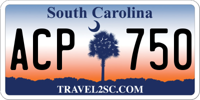 SC license plate ACP750