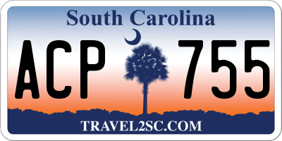 SC license plate ACP755