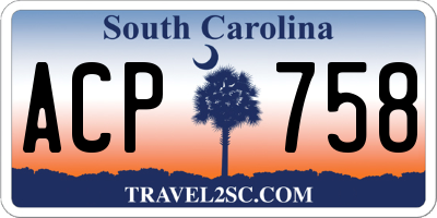 SC license plate ACP758