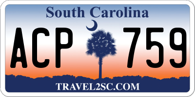 SC license plate ACP759