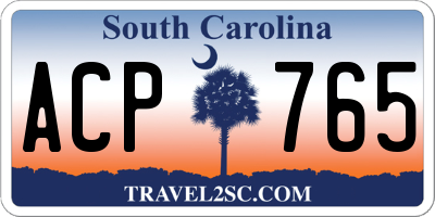 SC license plate ACP765
