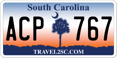 SC license plate ACP767